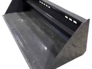 The Skid-Steer Snow Bucket – Medium Duty boasts a reinforced back and sharp cutting edge, making it perfect for loading and material handling in construction, agricultural applications, and even snow removal.