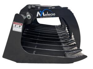 Skid Steer Brush Grapple Bucket with Curved Tips